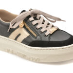 Pantofi sport Dama RIEKER negri, M1912, din piele naturala
