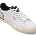 Pantofi sport PEPE JEANS albi, MS30011, din piele ecologica