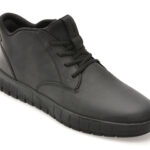 Ghete GEOX negre, U56MAB, din piele naturala