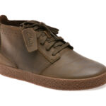 Ghete CLARKS kaki, STREETHILL MID, din nabuc