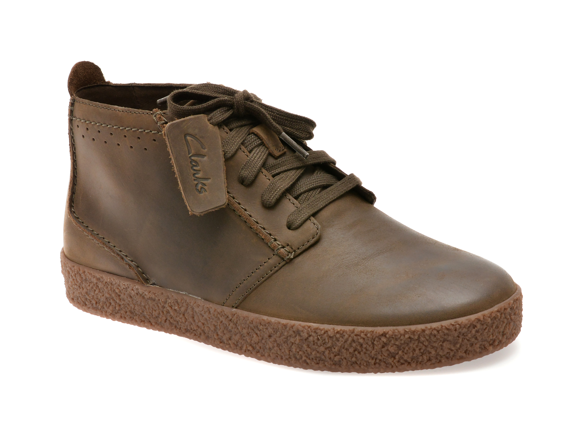 246a4b0e8930edd32f43f0ad61e2f2959b9d90d9f259fe014bb897aac0316f83 Ghete CLARKS kaki, STREETHILL MID, din nabuc - imagine 1