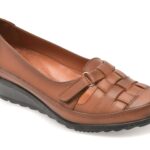 Pantofi dama EVIDA maro, EV2475, din piele naturala