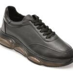 Pantofi sport BITE THE BULLET negri, 7716, din piele naturala