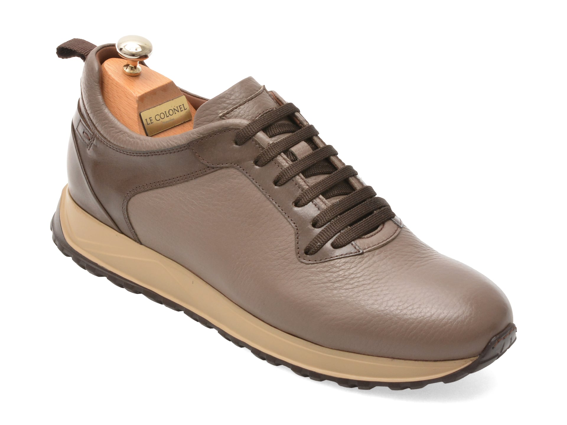 26e78fde2e13fb10376a167de5498e6092027a62d17b118c829295684a5e63ee Pantofi sport LE COLONEL gri, 73528, din piele naturala - imagine 1