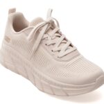 Pantofi sport Dama SKECHERS bej, BOBS B FLEX HI, din material textil