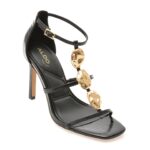 Sandale elegante ALDO negre, BASILS 001, din piele croco