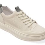 Pantofi sport CARIBU albi, V260006, din piele naturala
