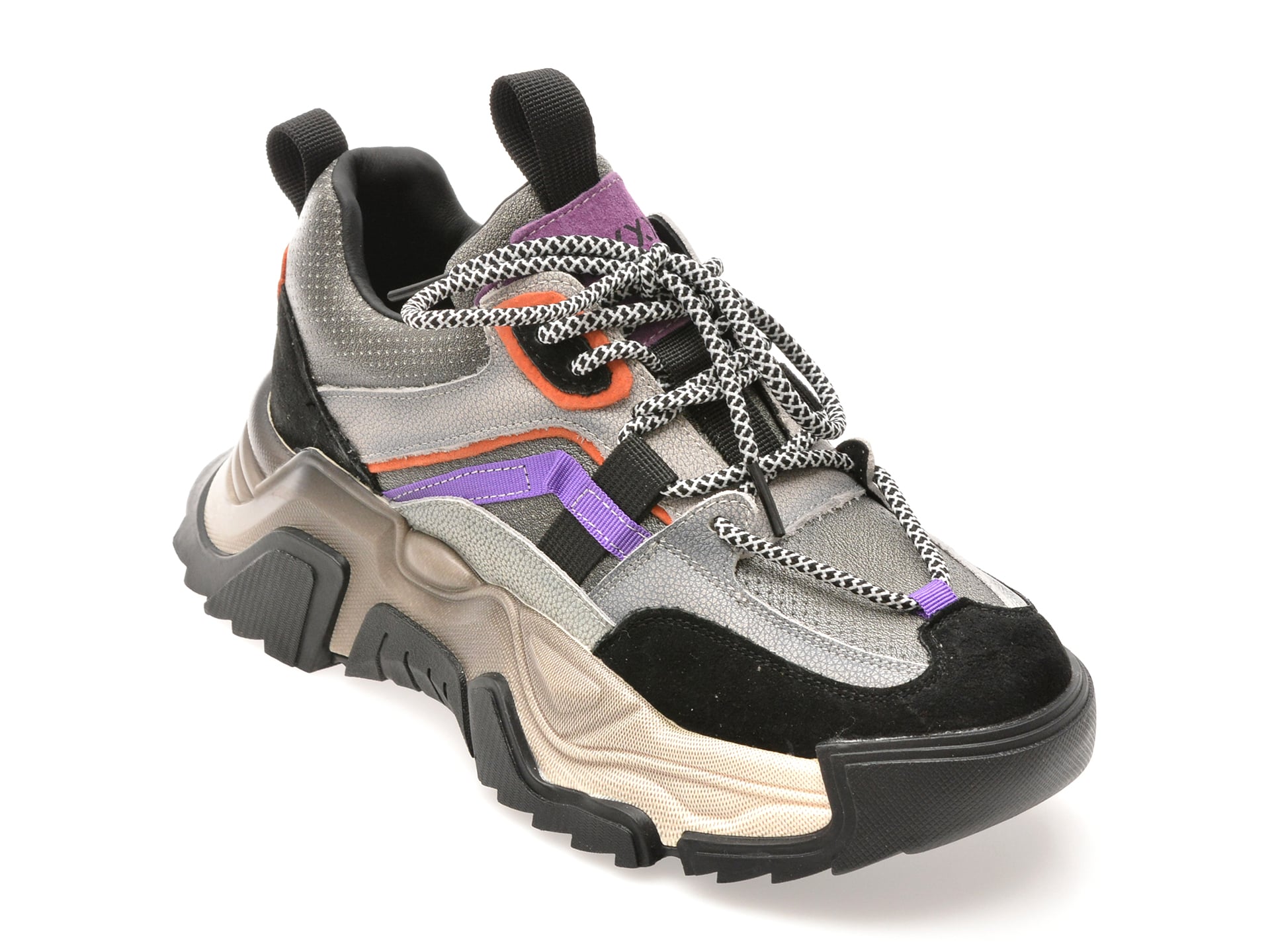 2f7d230f8c3dee78c07babc1ce9fd97d59f13f110e348f2a024dbd207fb374fa Pantofi sport Dama GRYXX gri, 6969, din piele naturala - imagine 1