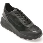 Pantofi sport GEOX negri, D45WAA, din piele naturala