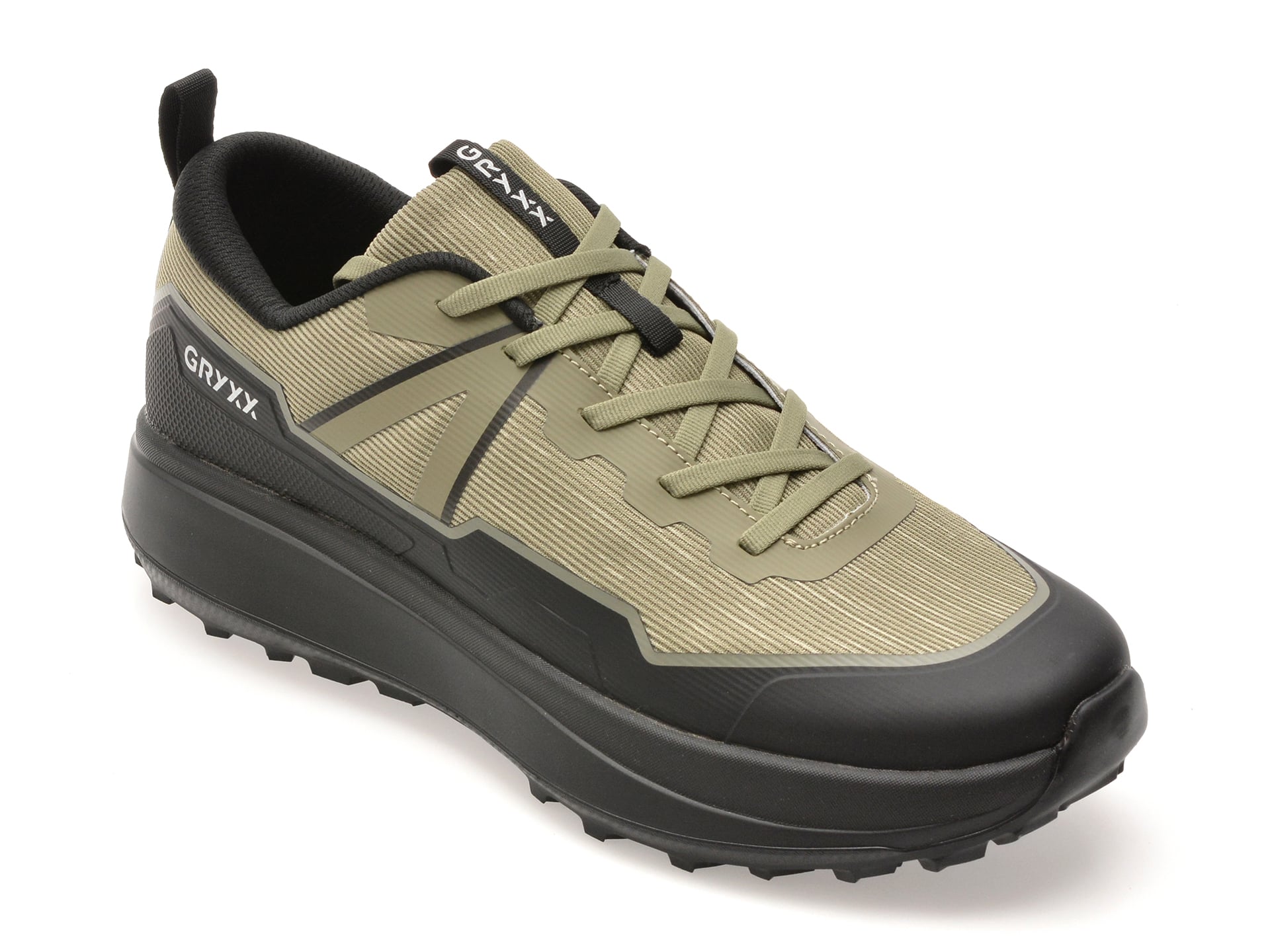 32dc20e8912a7a5b84ab39317b13ed0e24ab6679f580cc895eb563e0a35ed1de Pantofi sport GRYXX kaki, F6083, din material textil - imagine 1