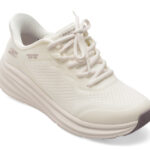 Pantofi sport Dama SKECHERS albi, BOBS SKILLZ, din material textil