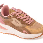 Pantofi sport Dama PEPE JEANS maro, LS60013, din material textil si piele naturala