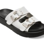 Papuci EPICA albi, WC60009, din piele naturala