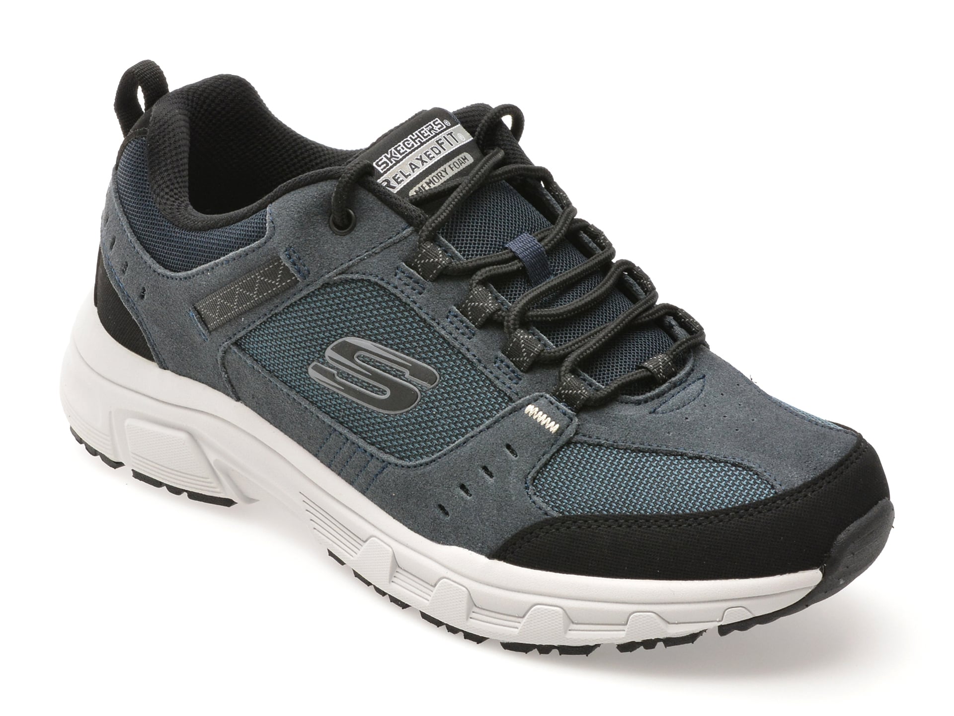 39a7790c72594ab258dbdc1175314fd979eaa97e2a15683e19bff93d80db6ccf Pantofi sport SKECHERS bleumarin, OAK CANYON, din material textil si piele naturala - imagine 1
