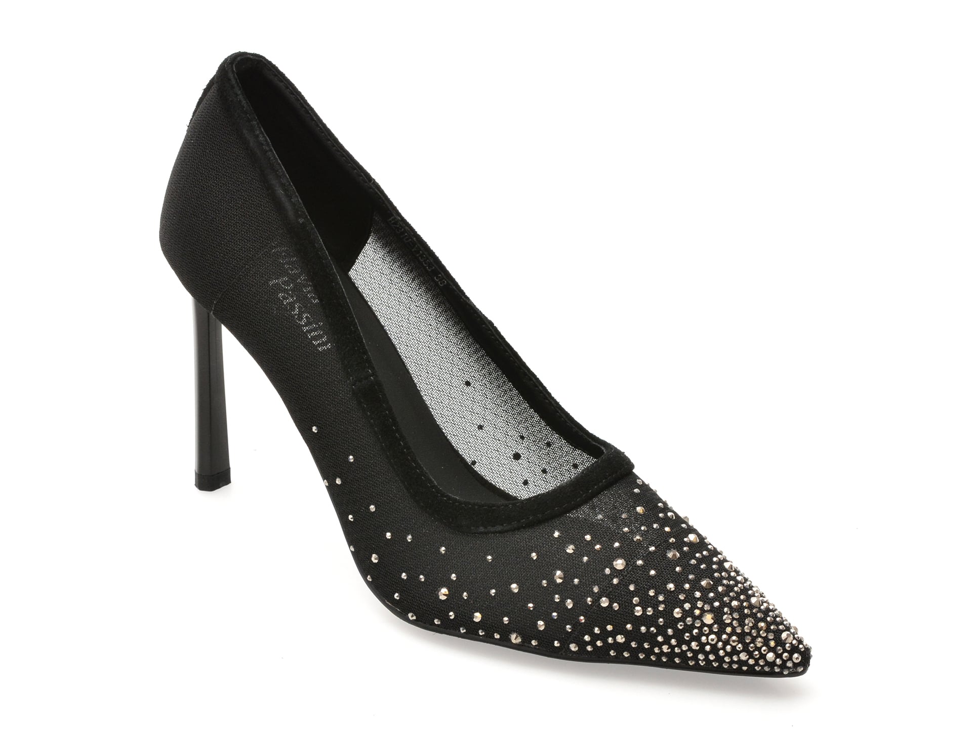 39ba03db2bace70957e215c2742dd3da7d87041417553e381bea8ac48e30b90f Pantofi dama eleganti FLAVIA PASSINI negri, H2310, din material textil si piele naturala - imagine 1
