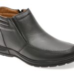 Ghete BITE THE BULLET negre, SH2403, din piele naturala