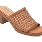 Papuci CLARKS maro, JAYLAN SLIDE, din piele ecologica