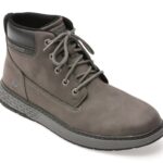 Ghete SKECHERS gri, GARLAN, din piele ecologica