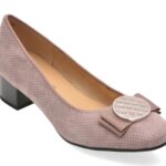 Pantofi dama KARISMA mov, JI60016, din piele intoarsa