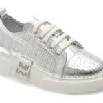 Pantofi sport Dama ERISMA argintii, 2084611, din piele naturala