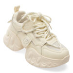 Pantofi sport Dama PASS COLLECTION bej, CM60003, din piele ecologica
