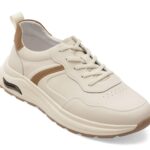 Pantofi sport OTTER albi, V260001, din piele naturala