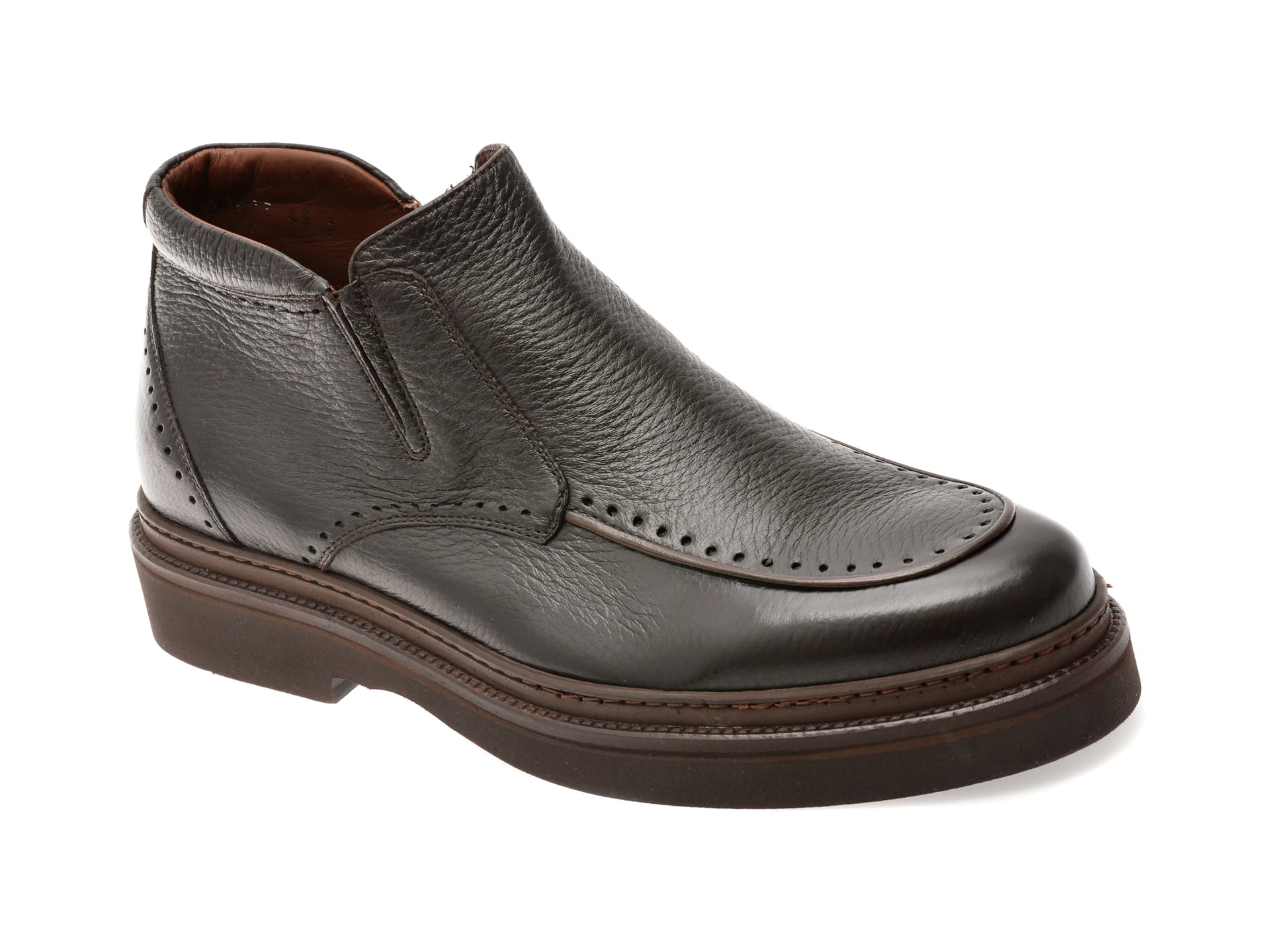 4c7156dd985380d76e03392c96b2f18799640d058d0a52ecb2452441be78c742 Ghete elegante LE COLONEL maro, 61613, din piele naturala - imagine 1