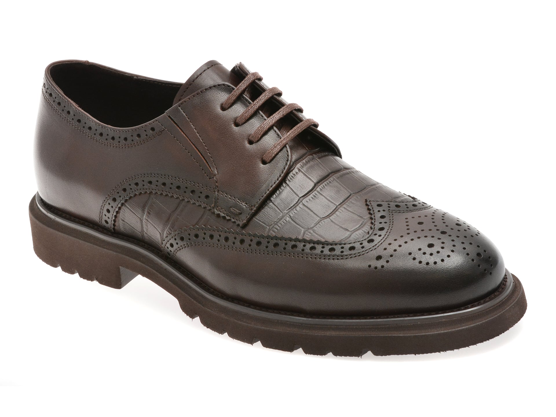 4c7bcd2a2b904099371907dc8e3bd2edbaed1fb625ed353ffa442c437ed82286 Pantofi eleganti EPICA maro, M296, din piele naturala - imagine 1