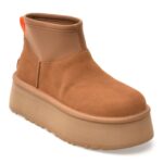 Ghete Femei UGG maro, CLASSIC MINI DIPPER, din piele intoarsa