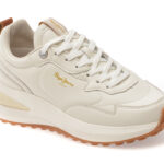 Pantofi sport Dama PEPE JEANS albi, LS60014, din piele naturala