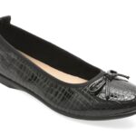 Balerini KARISMA negri, WB60005, din piele croco