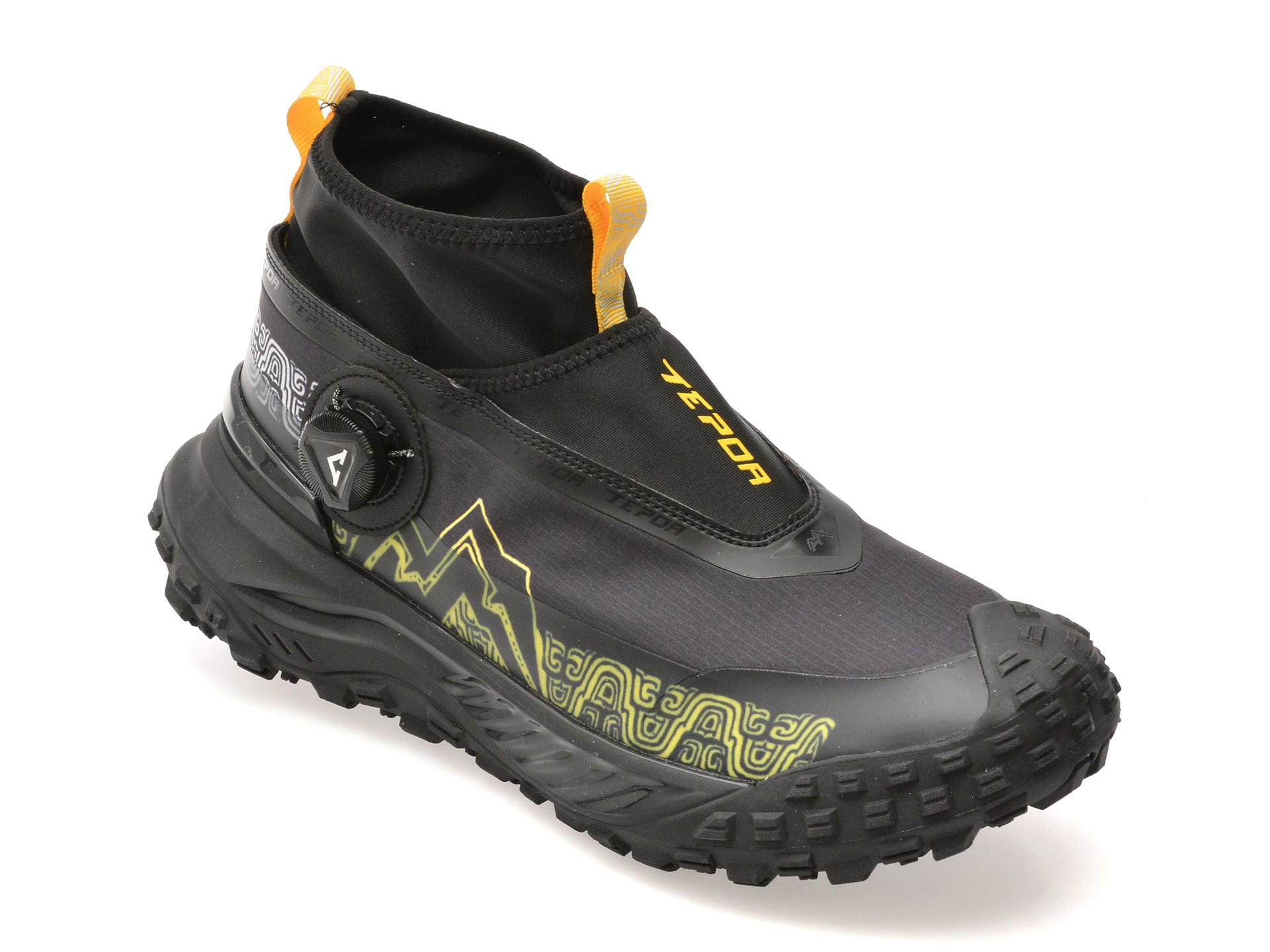 528d3932cec7c2ca316a0664580b878a548796ee0abd7cd3a195918473e0a5e0 Pantofi sport TEPOR negri, TP128, din material textil - imagine 1