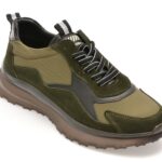 Pantofi sport GRYXX kaki, ED01, din material textil si piele naturala