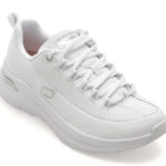 Pantofi sport Dama SKECHERS albi, ARCH FIT 2.0, din piele naturala