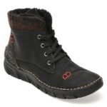Ghete Femei RIEKER negre, 55031, din piele ecologica