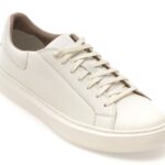 Pantofi sport GEOX albi, U455WD, din piele naturala
