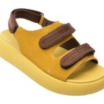 Sandale GRYXX galbene, 5L120, din piele intoarsa