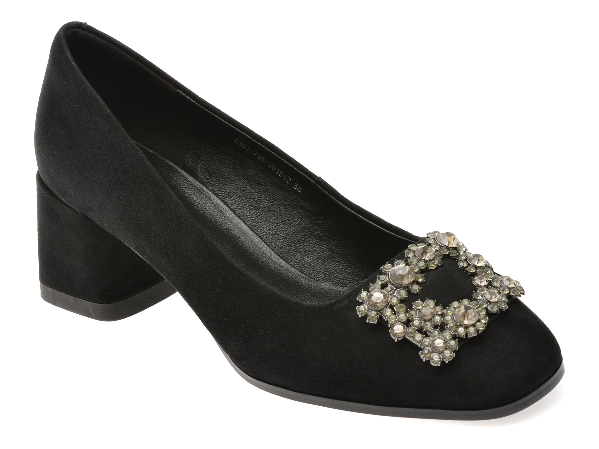 5f9ed5b83a5dc88264c3a9bf14e24d59aaafc64188fb5a7514b915f691f06d79 Pantofi dama eleganti EPICA negri, E35373A, din piele intoarsa - imagine 1