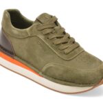Pantofi sport OTTER kaki, J260001, din piele intoarsa