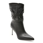Botine elegante EPICA negre, M5A, din piele naturala