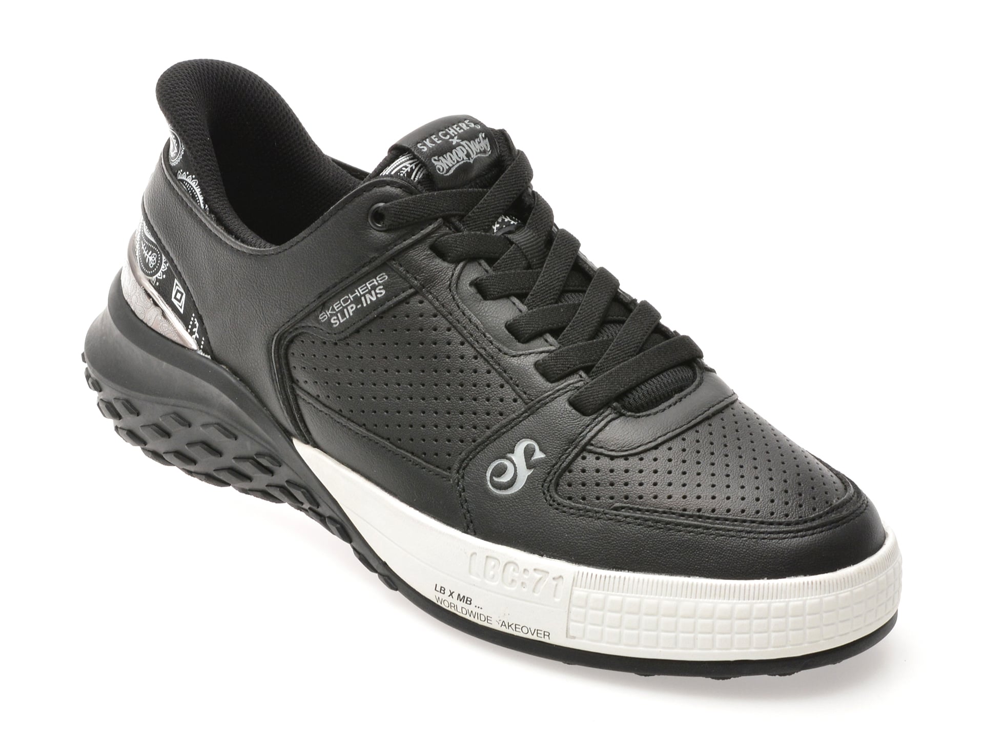 64b5e98db9c52f6186073dc5ee210750b8cef59a75432f740674872af0c9a61e Pantofi sport SKECHERS negri, SIZZLE, din piele naturala - imagine 1