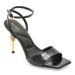 Sandale elegante ALDO negre, HARMONIOUS 001, din piele croco