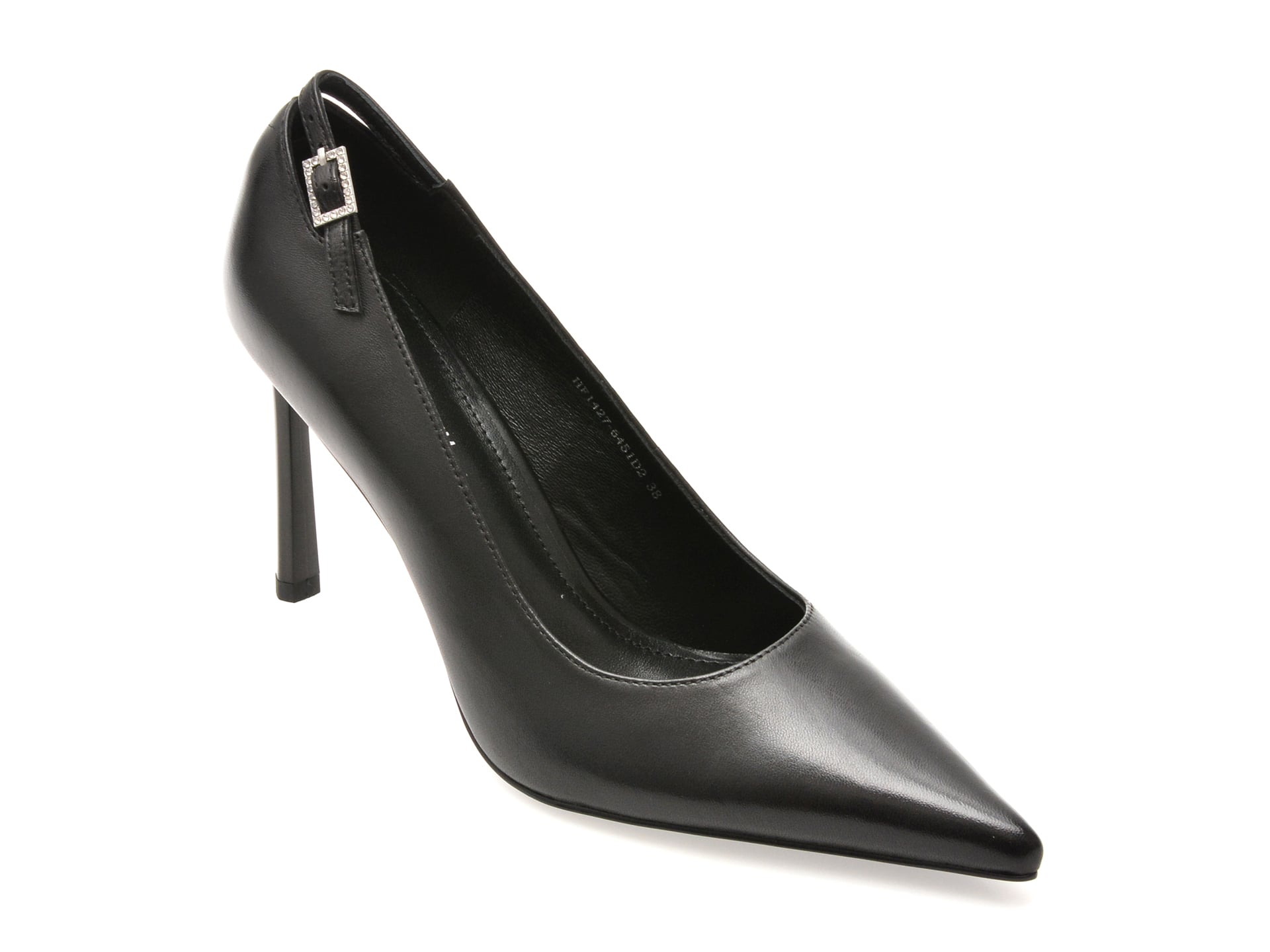 6899f871c705297515ffe19c20f62b827281dbf2e32d8d245c899ca5f0f25249 Pantofi dama eleganti EPICA PREMIUM negri, 6451D2, din piele naturala - imagine 1