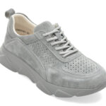 Pantofi sport Dama PASS COLLECTION gri, J860008, din nabuc