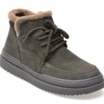Ghete GRYXX negre, 36001, din piele intoarsa