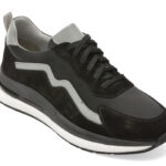 Pantofi sport MARCO BUFFON negri, BF6001, din piele naturala