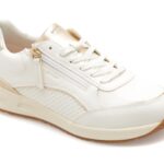 Pantofi sport Dama GEOX albi, D65NQB, din piele ecologica