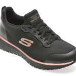Pantofi sport Dama SKECHERS negri, SQUAD SR, din material textil