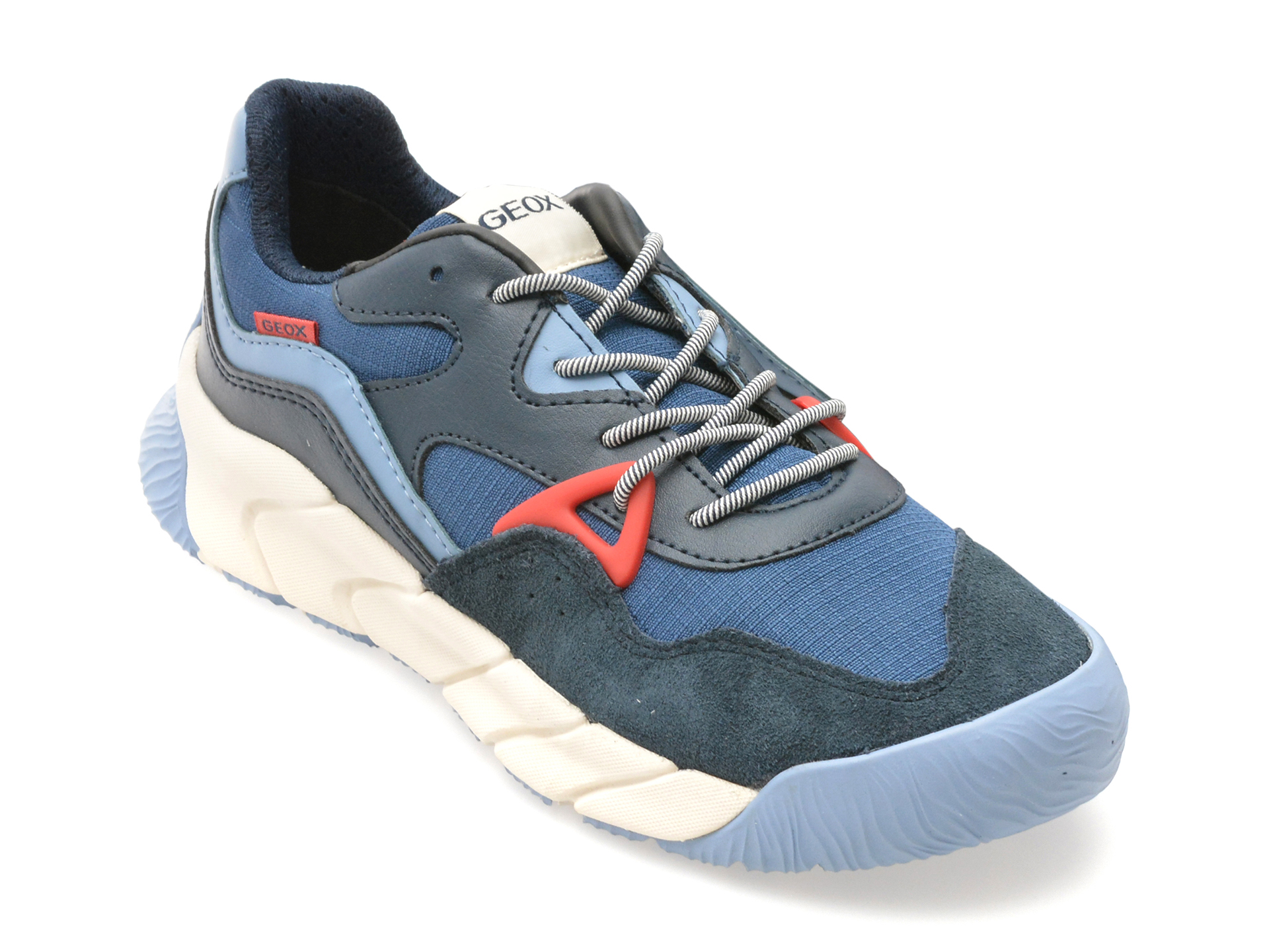 6eb6bcd062e9b2f2fae56dcd13d5982fcfdd457ec03bf52d260503811846d81a Pantofi sport GEOX albastri, J56NMA, din material textil - imagine 1