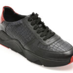 Pantofi sport BITE THE BULLET negri, 2606, din piele croco